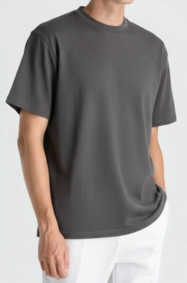 Premium Cotton T-Shirt for Men – Gray | Regular Fit Casual Wear