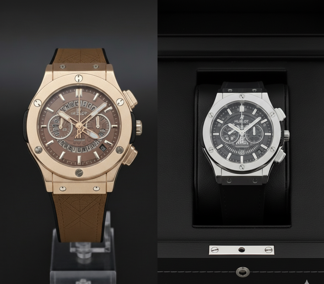 Hublot Luxury Watch for Men – Stylish Gray Leather Strap Watch
