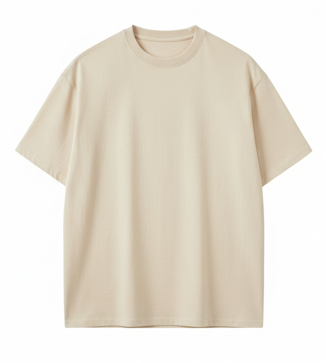 Premium Cotton T-Shirt for Men – Beige | Regular Fit Casual Wear