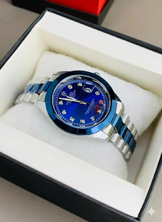 Ro-lex Jubilee Watch – Mechanical | Blue | Two Tone Steel | Classic Men’s Edition