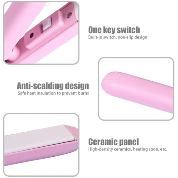 Mini Portable Hair Straightener & Curler (Random Colour)