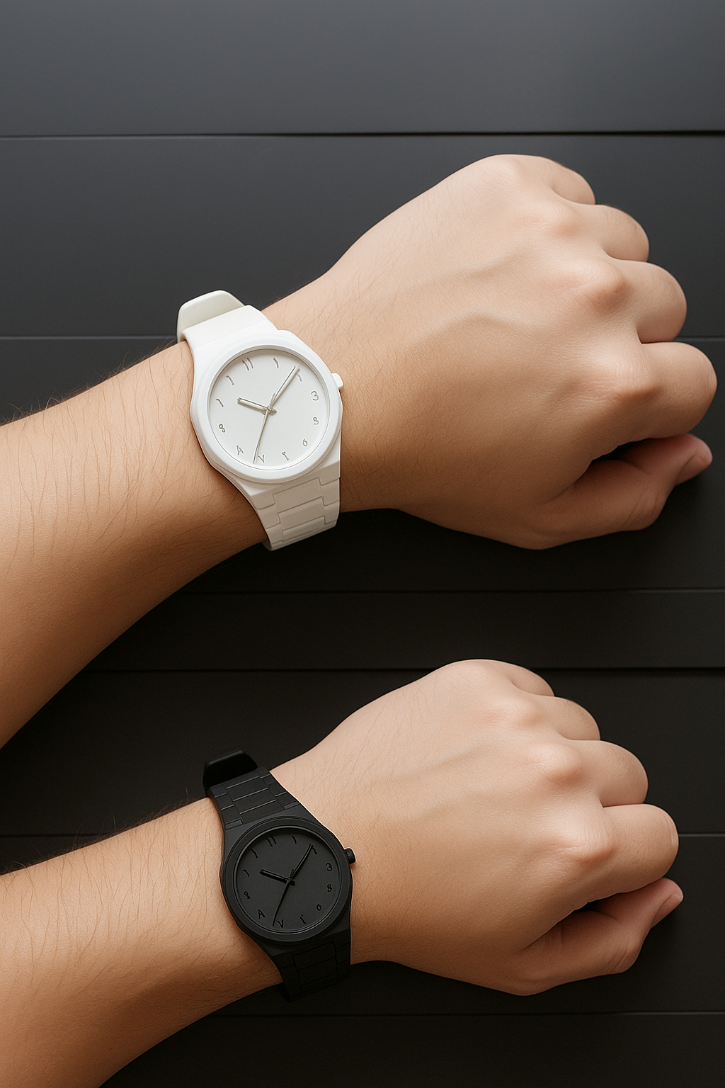 Pack of 3 Arabic Aura Watches – Black, White & Monochromatic Marble Colour