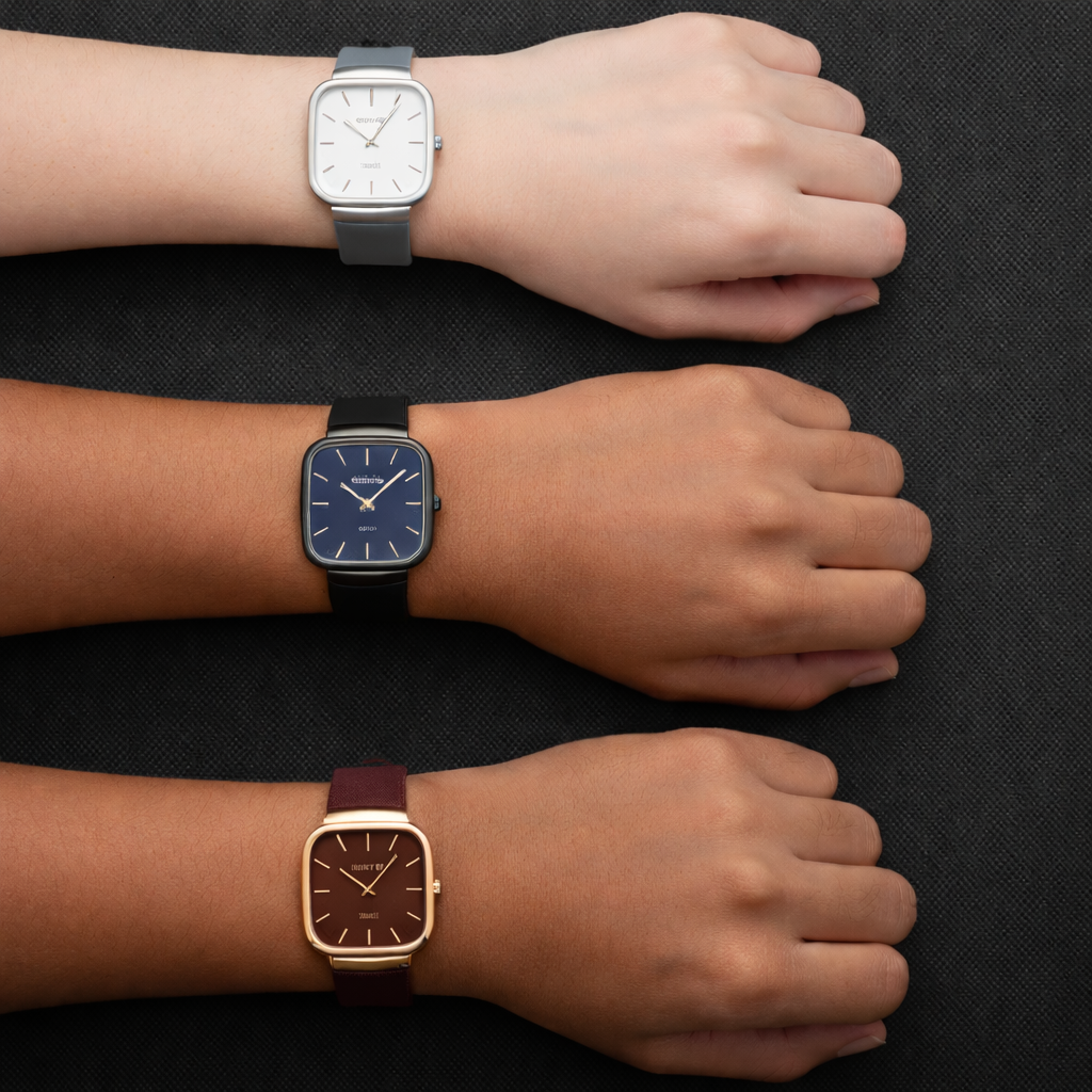 Pack of 3 Master Quartz Silicon Strap Watch | Casual & Formal Wear