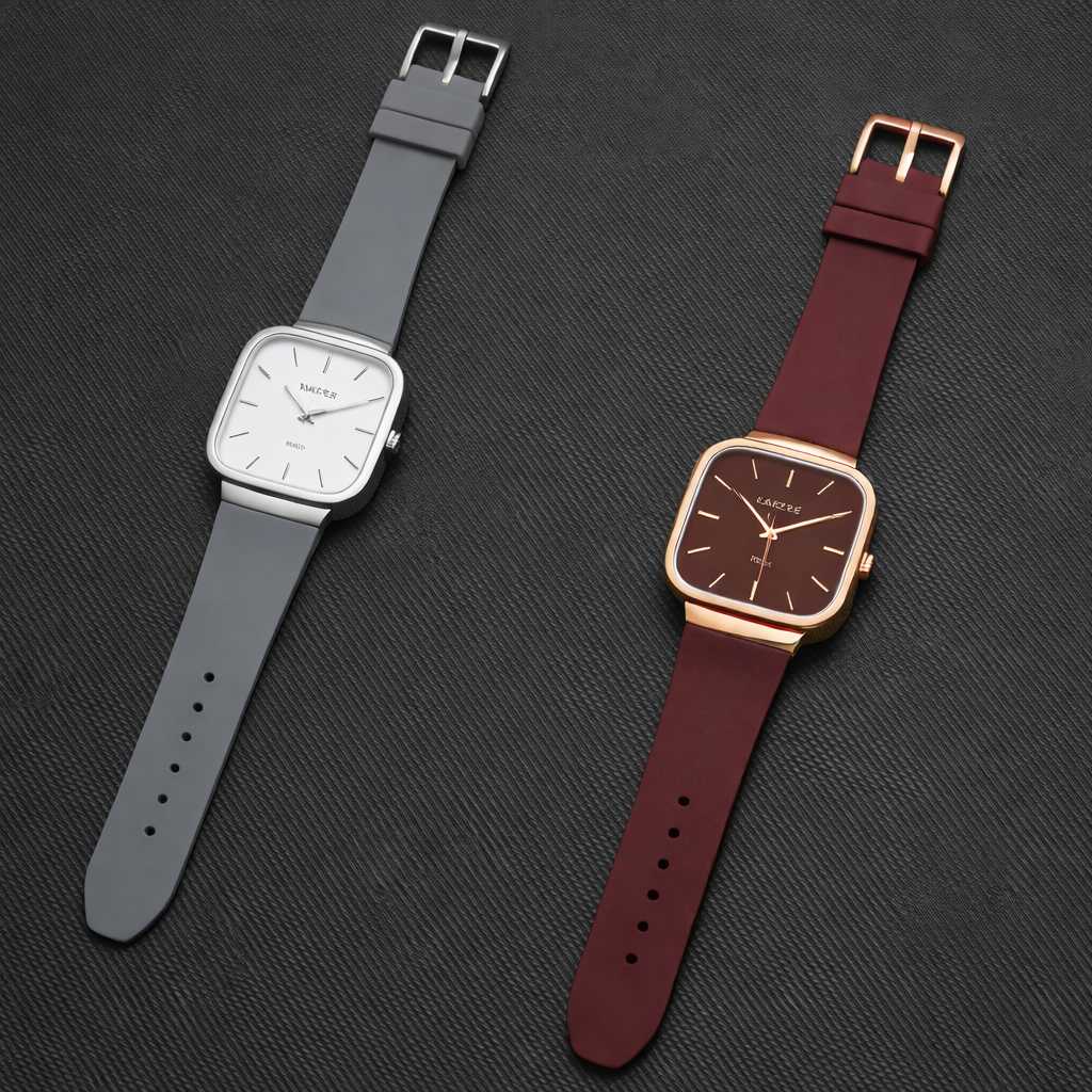 Pack of 2 Master Quartz Silicon Strap Watch | Casual & Formal Wear