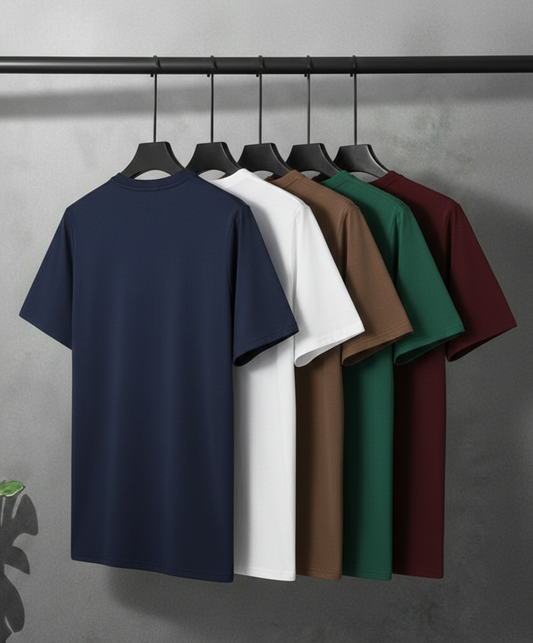 Pack of 5 Premium T-Shirt for Men | Regular Fit Casual Wear