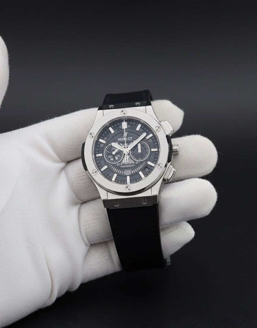 Hublot Luxury Watch for Men – Stylish Black Leather Strap Watch